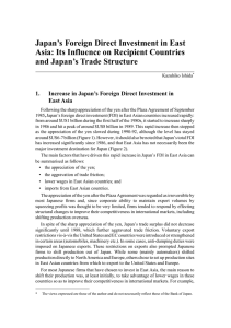 Japan’s Foreign Direct Investment in East and Japan’s Trade Structure