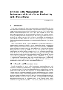 Problems in the Measurement and Performance of Service-Sector Productivity 1.