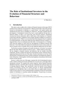 The Role of Institutional Investors in the Behaviour 1.