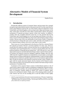 Alternative Models of Financial System Development 1. Introduction