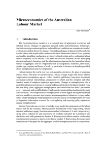 Microeconomics of the Australian Labour Market 1. Introduction