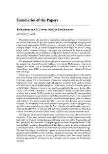 Summaries of the Papers Reflections on US Labour Market Performance