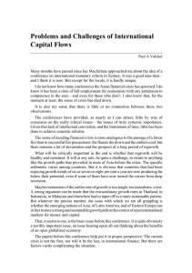 Problems and Challenges of International Capital Flows