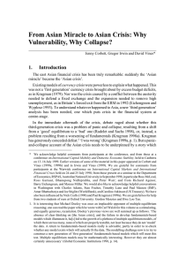 From Asian Miracle to Asian Crisis: Why Vulnerability, Why Collapse? 1. Introduction