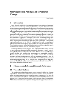 Microeconomic Policies and Structural Change 1. Introduction