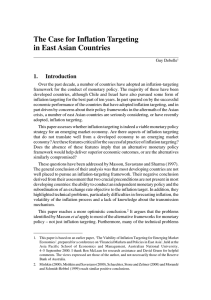 The Case for Inflation Targeting in East Asian Countries 1. Introduction