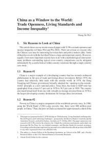 China as a Window to the World: Income Inequality 1.