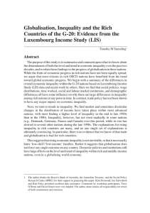 Globalisation, Inequality and the Rich Luxembourg Income Study (LIS)
