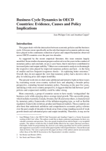 Business Cycle Dynamics in OECD Countries: Evidence, Causes and Policy Implications Introduction