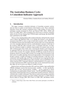 The Australian Business Cycle: A Coincident Indicator Approach 1. Introduction