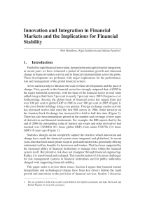 Innovation and Integration in Financial Markets and the Implications for Financial Stability