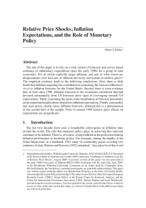 Relative Price Shocks, Inflation Expectations, and the Role of Monetary Policy Abstract