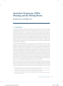 Australia’s Prosperous 2000s: Housing and the Mining Boom 1. Introduction
