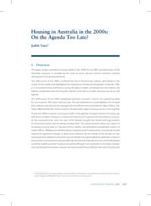 Housing in Australia in the 2000s: On the Agenda Too Late?