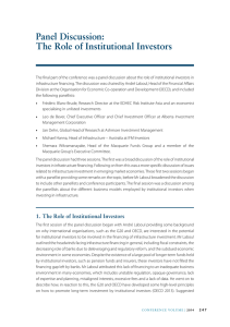 Panel Discussion: The Role of Institutional Investors