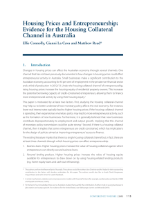 Housing Prices and Entrepreneurship: Evidence for the Housing Collateral Channel in Australia
