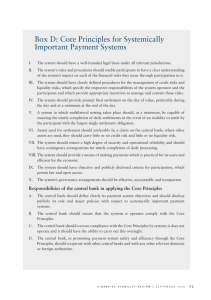 Box D: Core Principles for Systemically Important Payment Systems