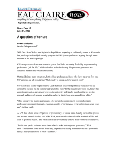 A question of tenure  News, Page 1A June 14, 2015