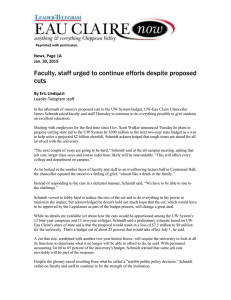 Faculty, staff urged to continue efforts despite proposed cuts  News, Page 1A