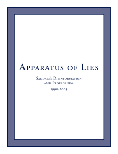 Apparatus of Lies Saddam’s Disinformation and Propaganda 1990-2003