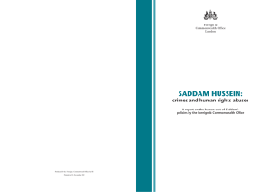 SADDAM HUSSEIN: crimes and human rights abuses