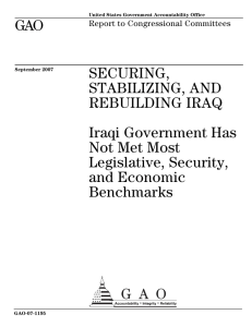 GAO SECURING, STABILIZING, AND REBUILDING IRAQ