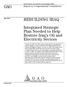 GAO REBUILDING IRAQ Integrated Strategic Plan Needed to Help