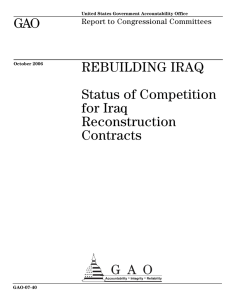 GAO REBUILDING IRAQ Status of Competition for Iraq