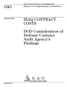 GAO IRAQ CONTRACT COSTS DOD Consideration of