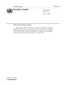 S Security Council United Nations Note by the Secretary-General