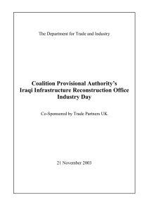 Coalition Provisional Authority’s Iraqi Infrastructure Reconstruction Office Industry Day