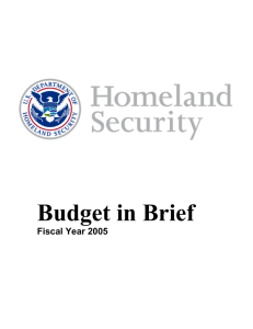 Budget in Brief Fiscal Year 2005