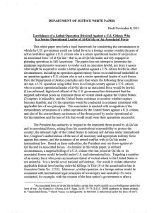 DEPARTMENT OF JUSTICE WHITE PAPER Draft November 8, 2011