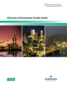Series 230 Automatic Transfer Switch  Power Switching &amp; Controls Business-Critical Continuity