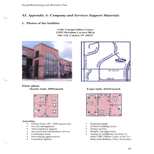 XL  Appendix A: Company and Services Support Materials ffi Floor plans