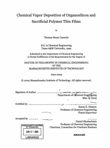 Chemical Vapor Deposition of Organosilicon and Sacrificial Polymer Thin Films