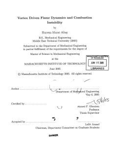 Vortex  Driven  Flame  Dynamics  and ... Instability Hurrem  Murat  Altay