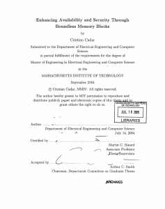 Enhancing Availability and Security Through Boundless  Memory  Blocks Cristian Cadar