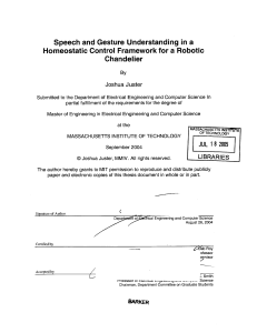 Speech  and  Gesture  Understanding  in ... Homeostatic  Control  Framework  for a  Robotic Chandelier
