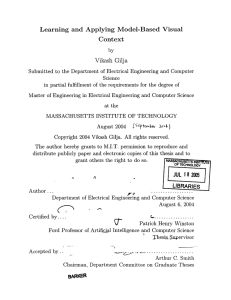Learning  and Vikash  Gilja Applying  Model-Based  Visual Context