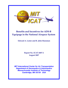 Benefits and Incentives for ADS-B Equipage in the National Airspace System
