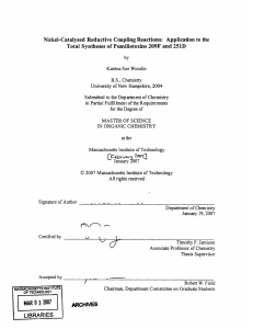 Nickel-Catalyzed  Reductive  Coupling Reactions:  Application to ... Total  Syntheses  of  Pumiliotoxins  209F and...