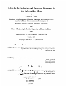 D. A  Model  for  Indexing  and ... the  Information  Mesh