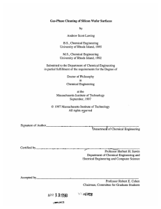 Gas-Phase  Cleaning  of Silicon  Wafer  Surfaces by