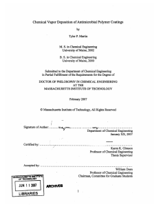 Chemical  Vapor Deposition  of Antimicrobial  Polymer Coatings