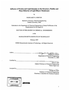 Influence  of Protein and Lipid Domains  on the... Phase Behavior of Lipid Bilayer Membranes