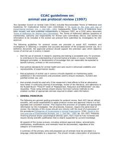 CCAC guidelines on: animal use protocol review (1997)