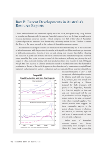 Box B: Recent Developments in Australia’s Resource Exports