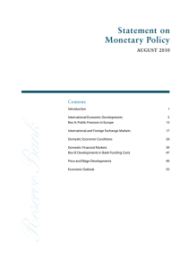 Statement on Monetary Policy AuguSt 2010 Contents