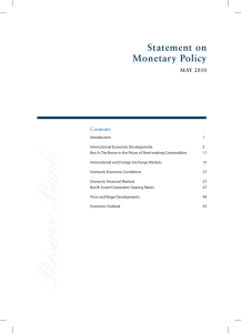 Statement on Monetary Policy Contents May 2010